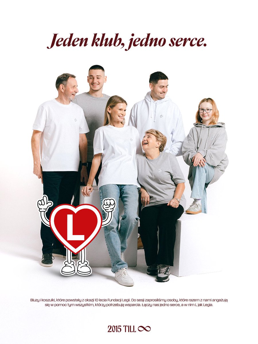 ❤️ Jeden klub, jedno serce... 

Z okazji 10 lecia Fundacji Legii przygotowaliśmy minikolekcję dla wszystkich, którzy od lat są z nami i pokazują, że łączy nas jedno serce, a w nim L jak Legia.

Kolekcja dostępna stacjonarnie w Legia FanStore i online ➡️sklep.legia.com/product-tag/no…