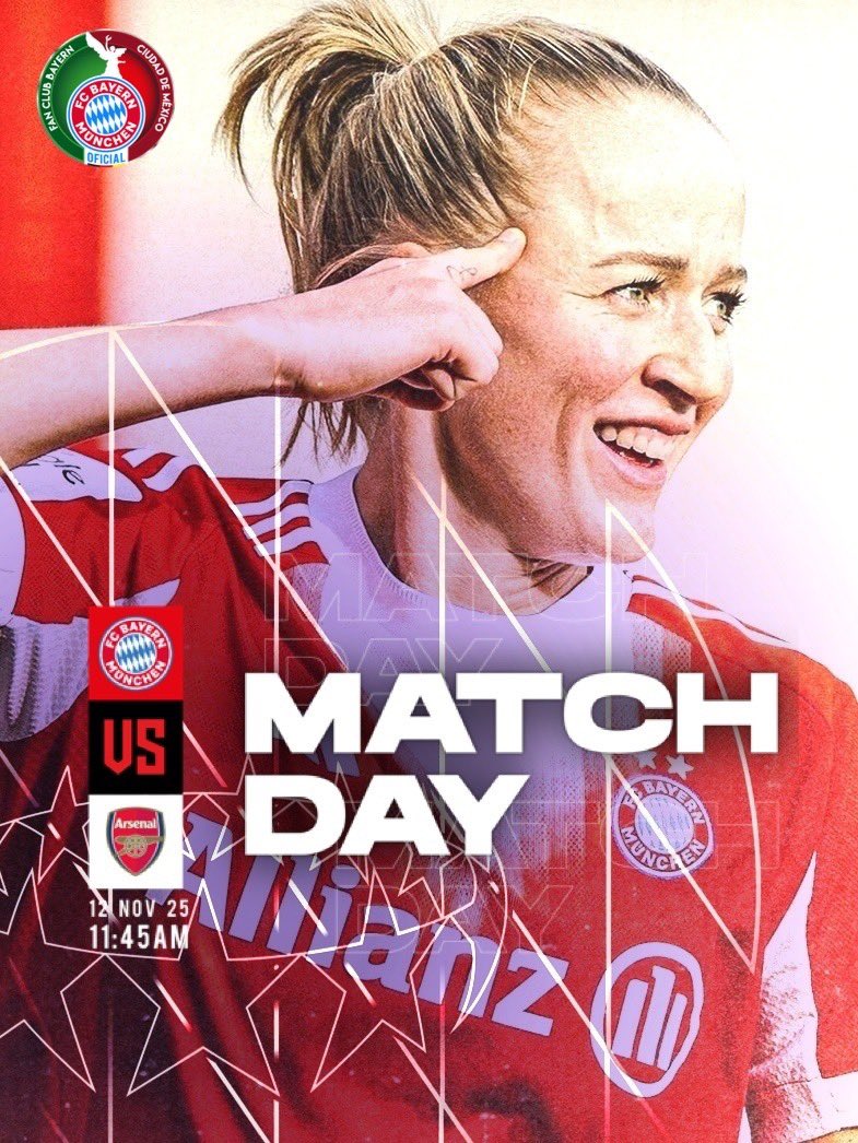 BayernCDMX's tweet image. #paybacktime 

@fcbfrauen 🆚 @arsenalwfc  

🕣 11:45 am
📺 🇺🇸 DAZN 

#wucl 
#miasanmia 

Foto @fcbfrauen
