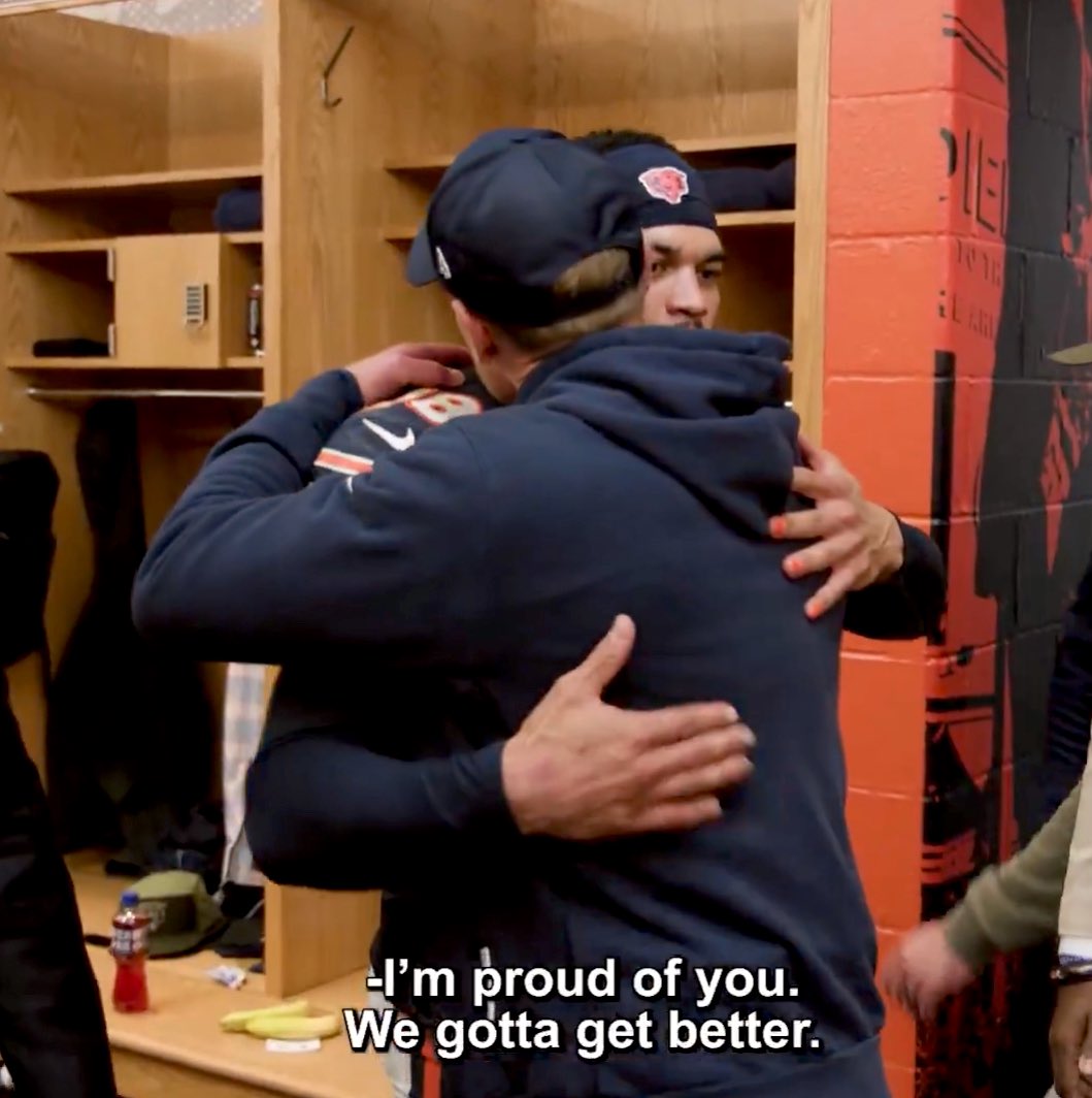 Ben Johnson telling Caleb Williams he’s proud of him and Caleb replying with “we gotta get better” is awesome. 

That’s a winning mentality. Chasing Greatness. 🐻⬇️