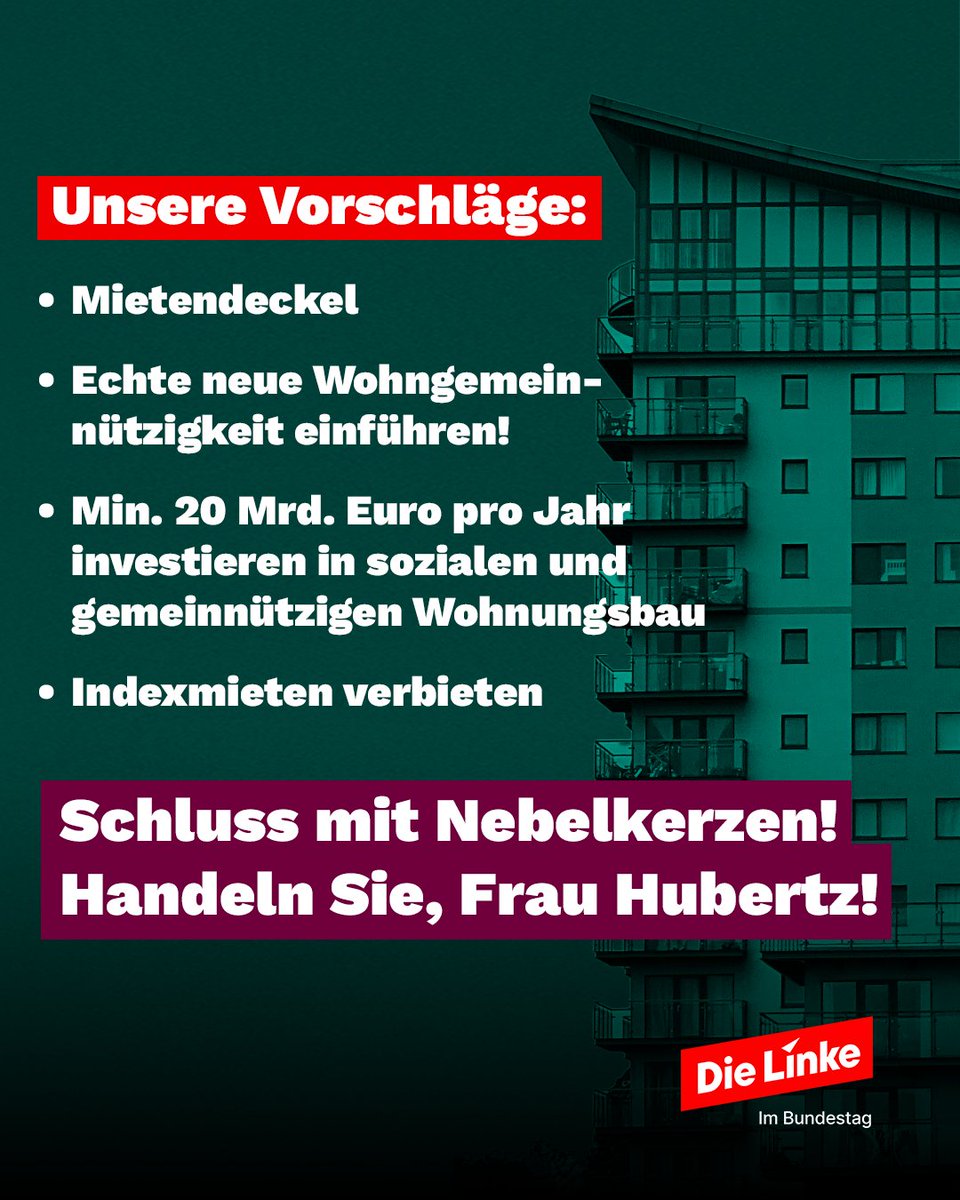 🏘️ Welch ein merkwürdiges Spiel, das wir beim Thema Mieten beobachten dürfen.

⚖️ Letzte Woche verhinderte Blackrot, dass illegale Mieten stärker bestraft werden. Diese Woche kündigt die Bau- und Wohnungsministerin Verena Hubertz an, illegale Mieten stärker verfolgen zu wollen.