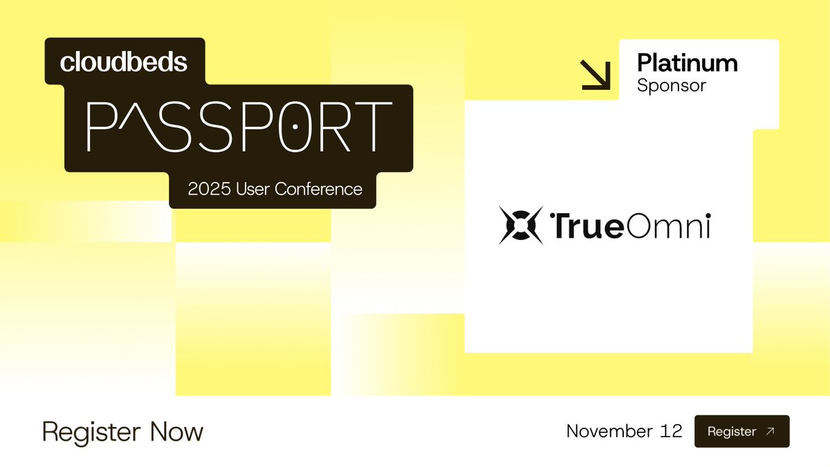 We’re proud to be a Platinum Sponsor for Cloudbeds PASSPORT 2025! 🌍✨
Join us as we connect with industry leaders and showcase how TrueOmni’s interactive solutions transform the guest experience from check-in to check-out.

#TrueOmni #CloudbedsPassport2025 #HospitalityTech
