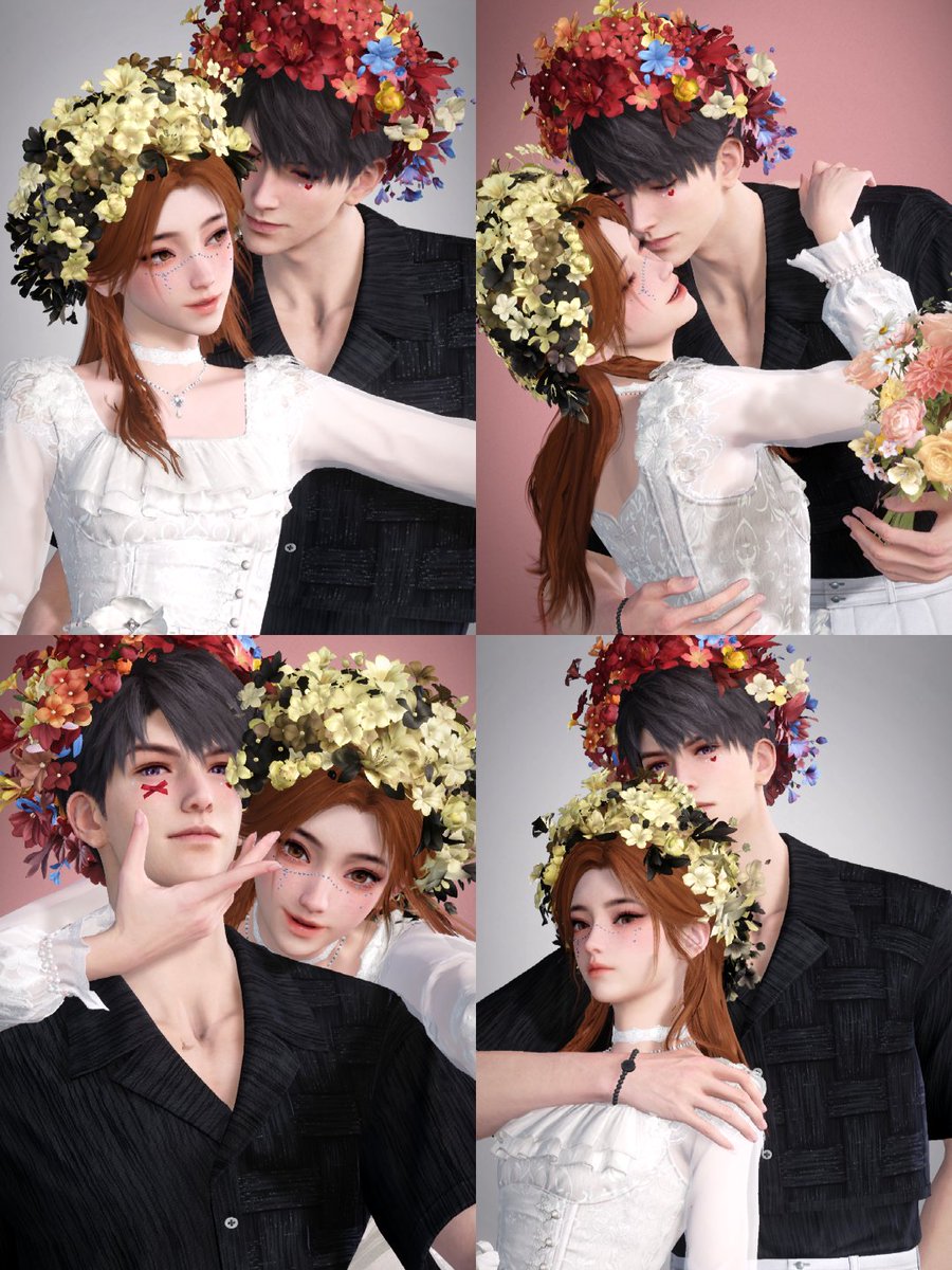 VixenLisek's tweet photo. Flower crown photoshoot! 

and finally - Caleb. We tease him, he gets possessive 🤭 perfect balance.

#calebloveanddeepspace  #loveanddeepspacecaleb #loveanddeepspace #caleb #colonelcaleb #flowercrown #photoshoot https://t.co/bSYZ8BbG1v