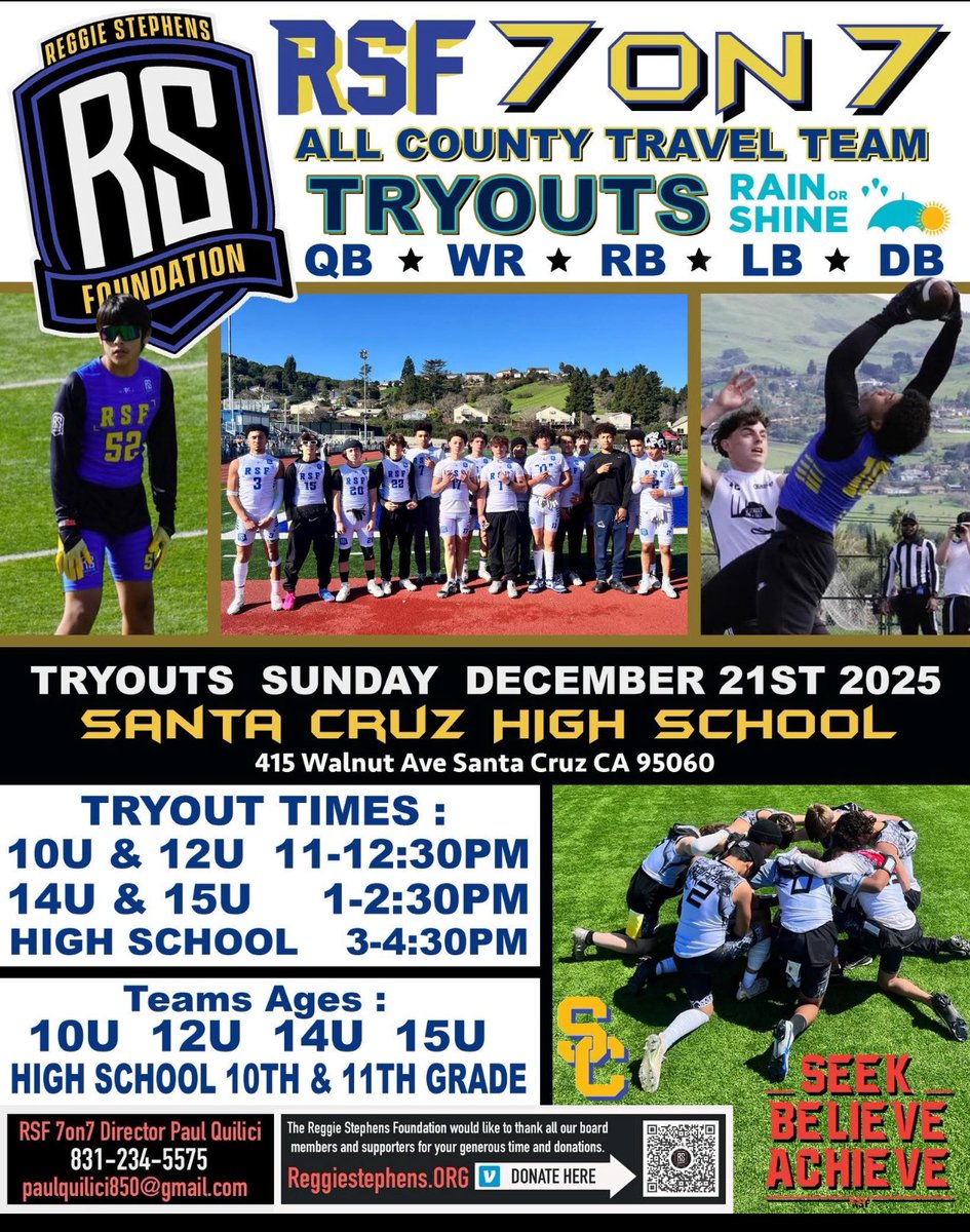 RSF 7v7 tryouts coming soon.