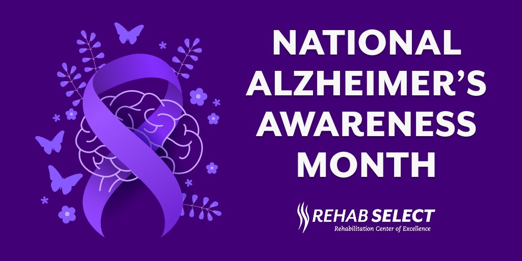 RehabSelect's tweet photo. Alzheimer’s impacts millions of families, but knowledge and compassion make a difference. Join Rehab Select this month as we shine a light on Alzheimer’s Awareness and the importance of early detection and care. https://t.co/nby5Fudp94