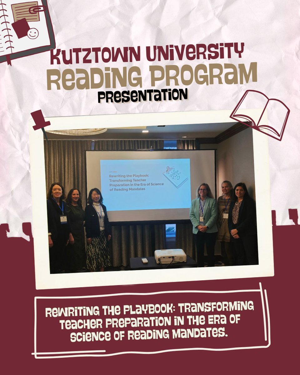 LiteracyKU's tweet image. Dr. McGeehan attended and delivered this presentation.
📎 Rewriting the playbook: Transforming teacher preparation in the Era of Science of Reading mandates. 

#kutztown #kutztownuniversity #readingprogram