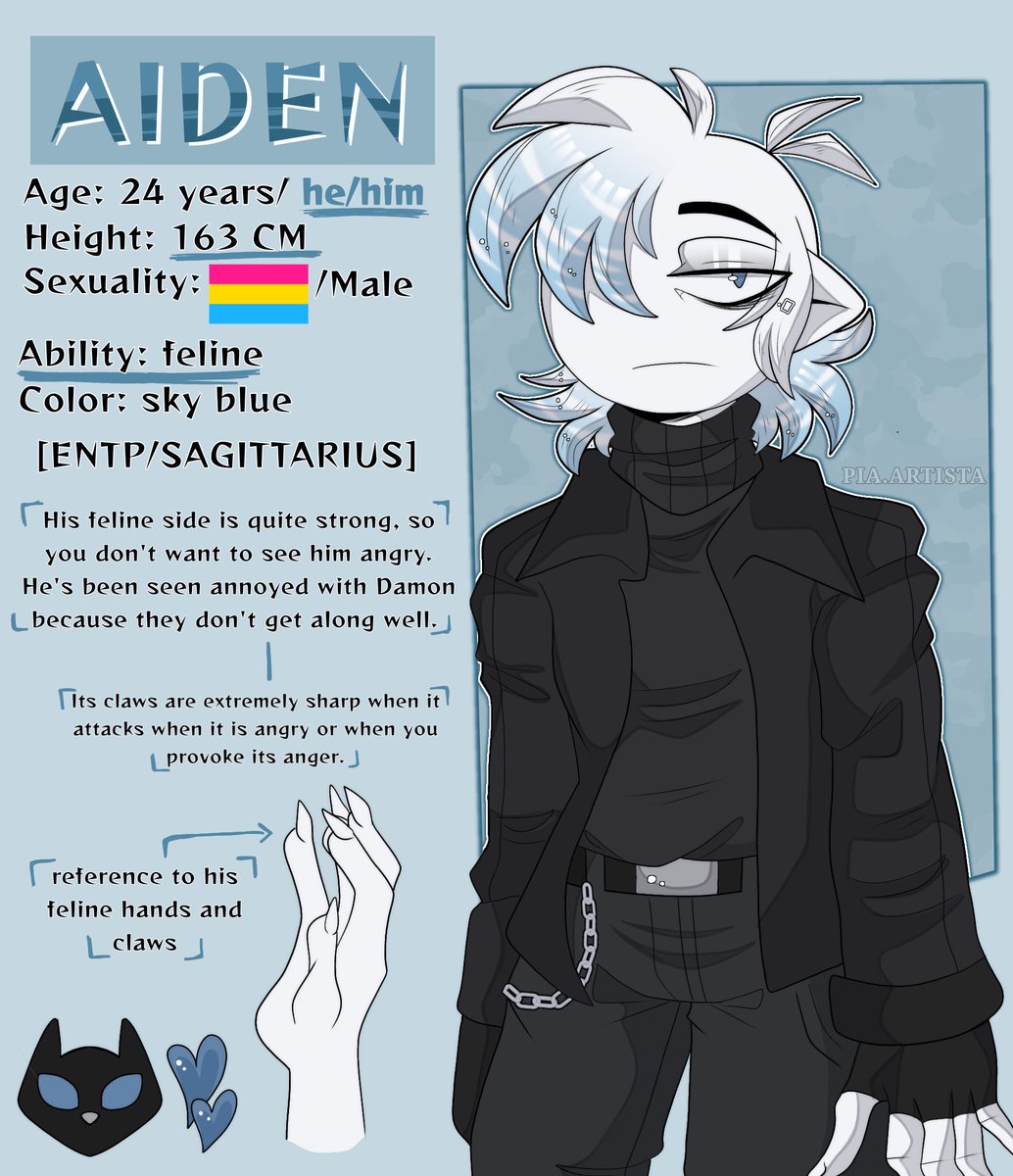 Piaartista's tweet image. Aiden character sheet and his currently improved design are here, I&apos;m sorry if I didn&apos;t do more things for Aiden, but you&apos;ll see drawings of him later 🩵✨
#Br0kenColors #Br0kenColorsOC #digitalarts #BrokenColors #brokencolorsoc #oc