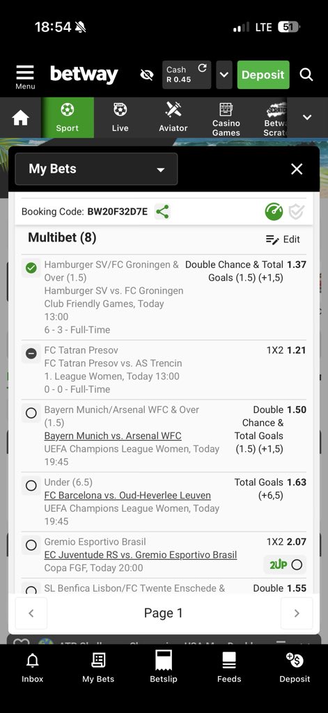 First selection is in on our 30 odds and one match cancelled!