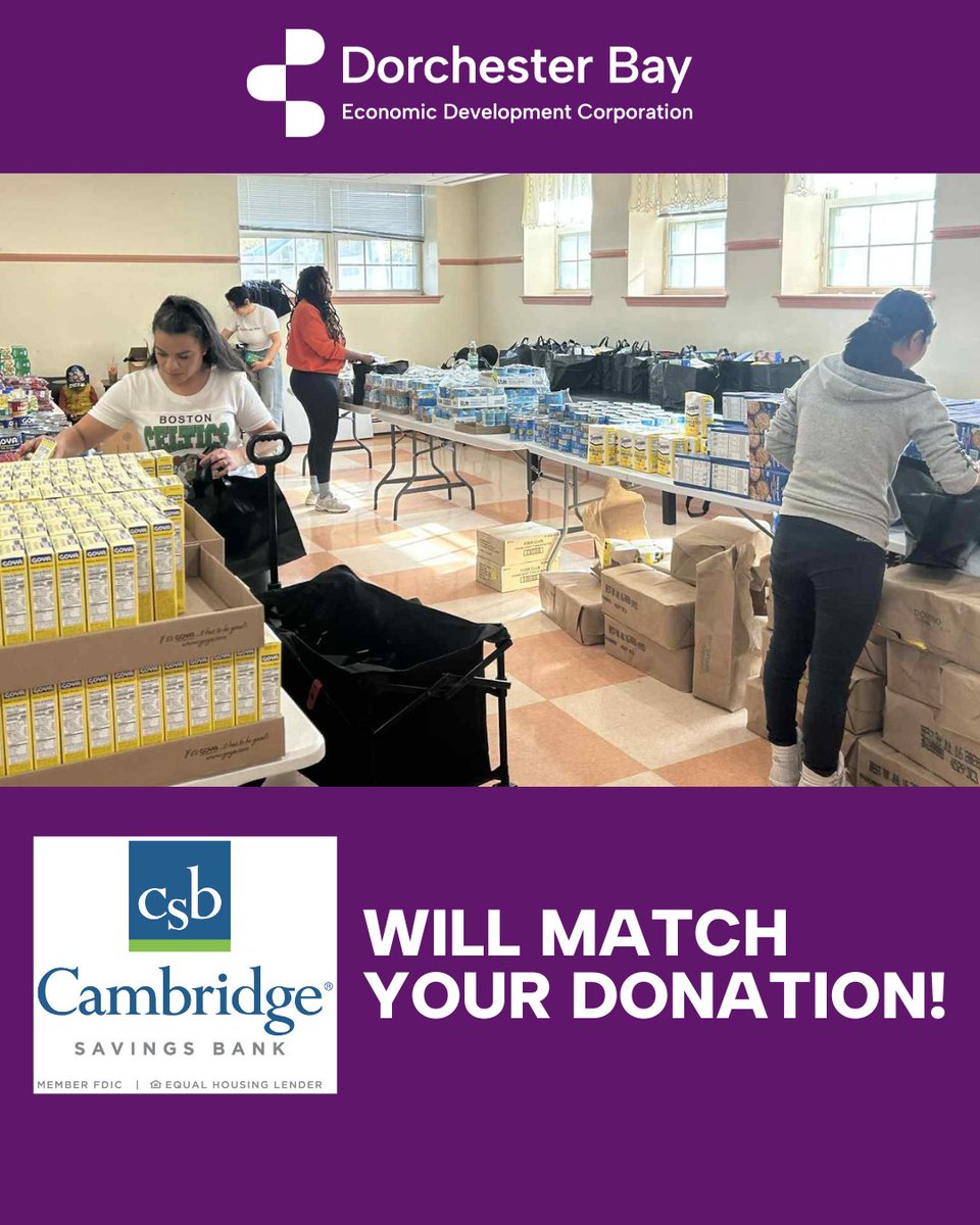 dbedc's tweet image. We’ve delivered 452 bags of groceries, and we’re not done. Our goal is 1,000 bags by the end of the month, and 2,500 by the end of the year. 

@CambridgeBank is matching every dollar you give up to $25K!

Donate today to double your impact:
secure.givelively.org/donate/dorches…