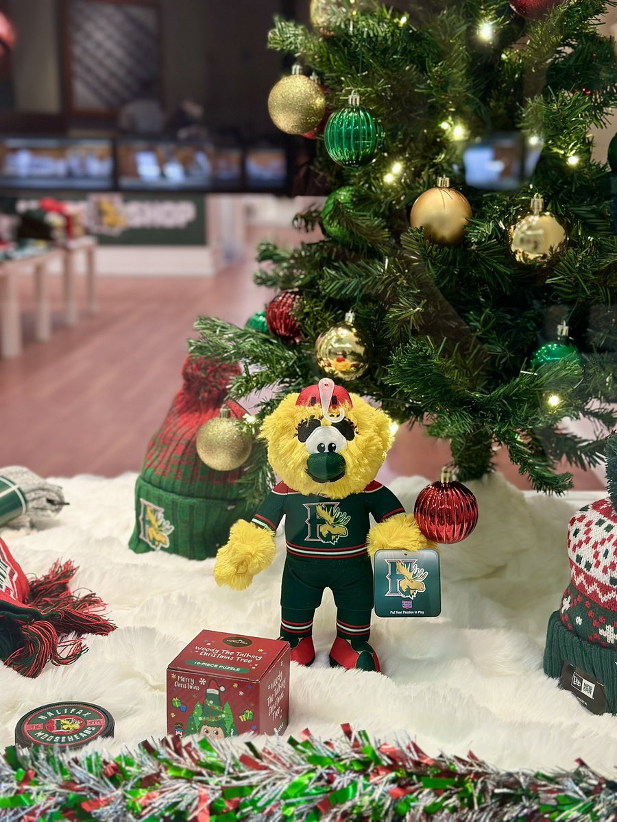 HFXMooseheads's tweet image. The Moose Shop is officially ready for Christmas in Mic Mac Mall 🎄Plus - get all of your Woody merch here! 🎅 🎁#GoMooseGo