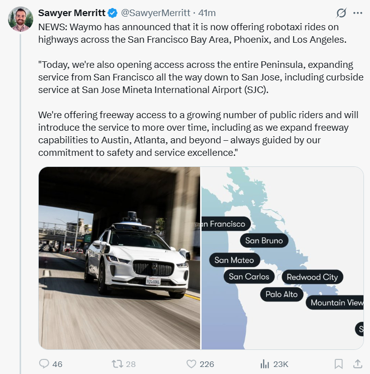 BradMunchen's tweet image. It&apos;s okay. Nothing to see here. Elon Musk said that Tesla robotaxis would be available to half the US population by year end. 

Oh, wait. He adjusted that to &quot;8 to 10 metro areas&quot; by year end with safety drivers. 

$TSLA