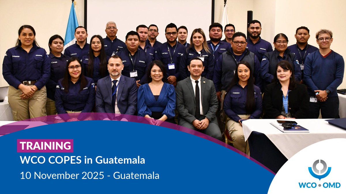 WCO_OMD's tweet image. WCO COPES in Guatemala 🇬🇹

On 14 November, the WCO COPES Programme concluded a one-week training for 20 Customs Officers from Customs Administration in Guatemala City. Funded by CCF-Korea, the training agenda revolves around best practices in evidence collection, seizures, and…