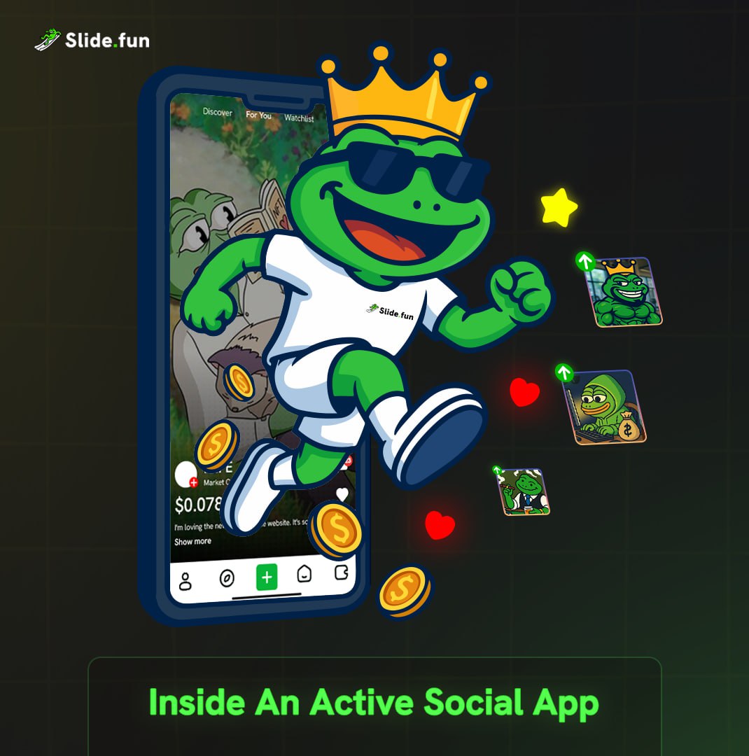 codesam707's tweet image. Day 4 of counting down to @SlidefunBot Mainnet &amp;amp; it’s getting wild 🛝🔥  

Real-time trading, meme-fueled fun &amp;amp; XP up for grabs 
It’s not just a launch, it’s a movement.  

#SlideFun #OnchainSocialH #MainnetVibes
