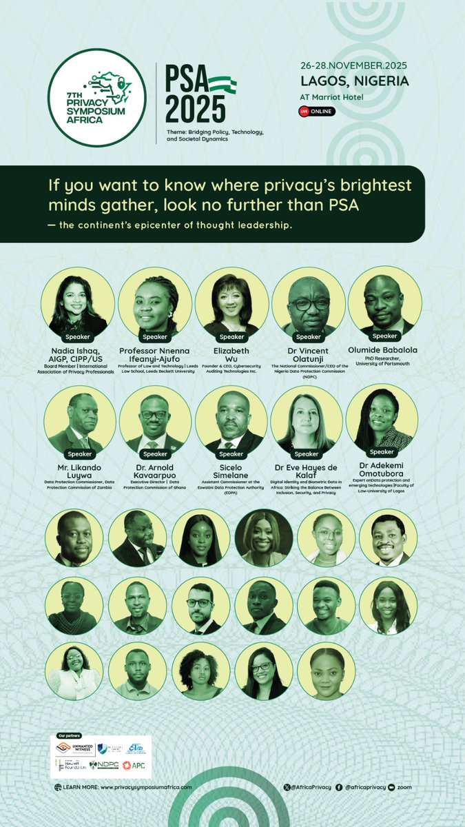 Africa’s brightest privacy minds. One stage. One mission.

 📌26–28 Nov 2025 in Lagos!
 
🔗 Register today: bit.ly/uwpsa