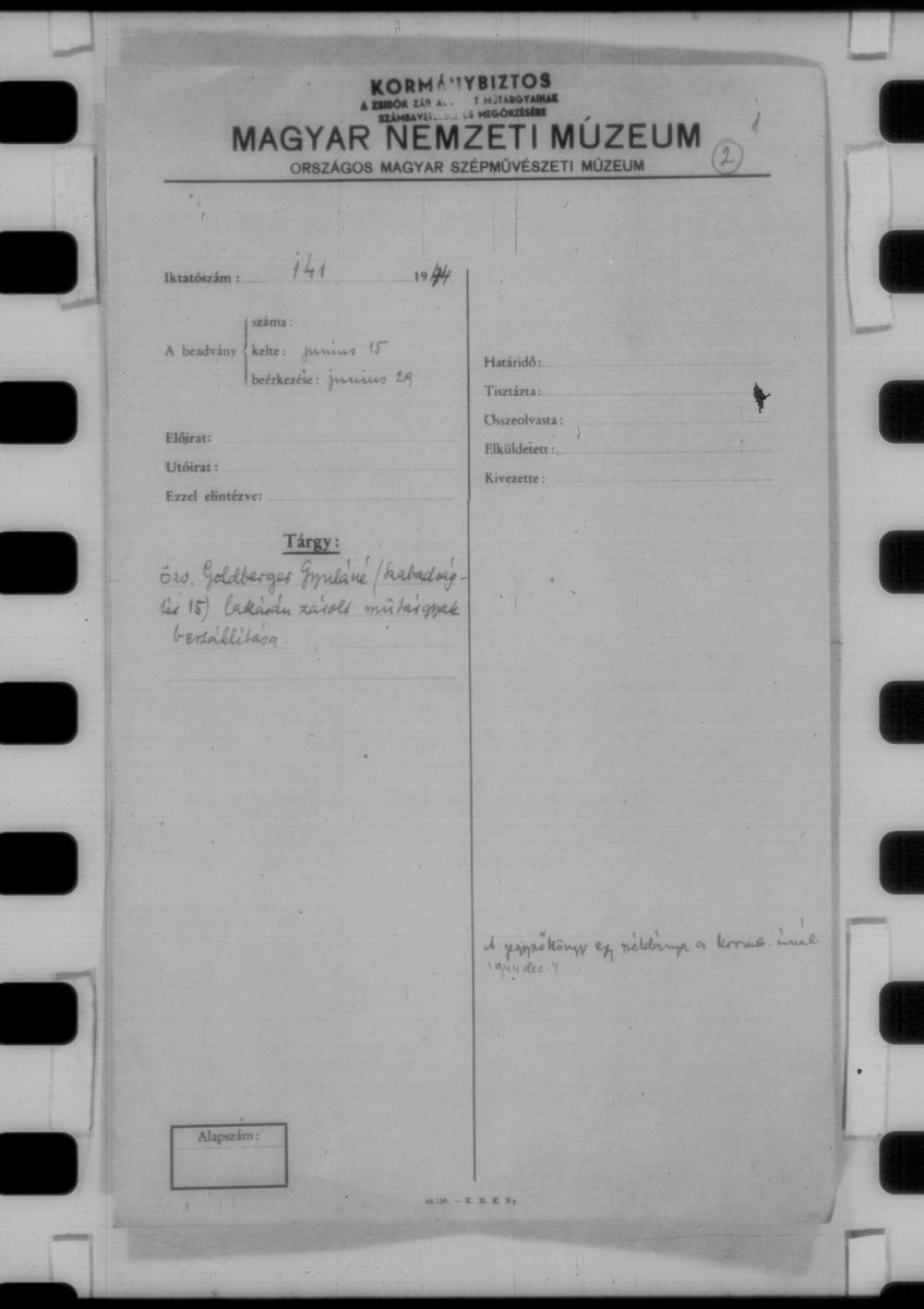 ArtRecoveryInit's tweet image. 📑🎨Widow Mrs. Gyula Goldberg — Two 18th-Century German Oils Seized and Logged (Budapest, 15 June 1944)

🏛️Officials from the Government Commissioner’s office entered the downtown flat of widow Mrs. Gyula Goldberg (V. Szabadság tér 15) and—under Decree 1830/1944 M.E.—placed her…