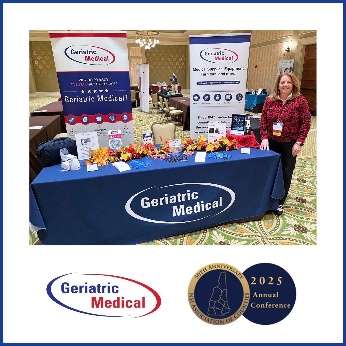 GeriatricMed's tweet photo. Brenda Demirjian had a great time exhibiting at the NH Association of Counties 2025 Annual Conference! https://t.co/tIi6JqfSfU