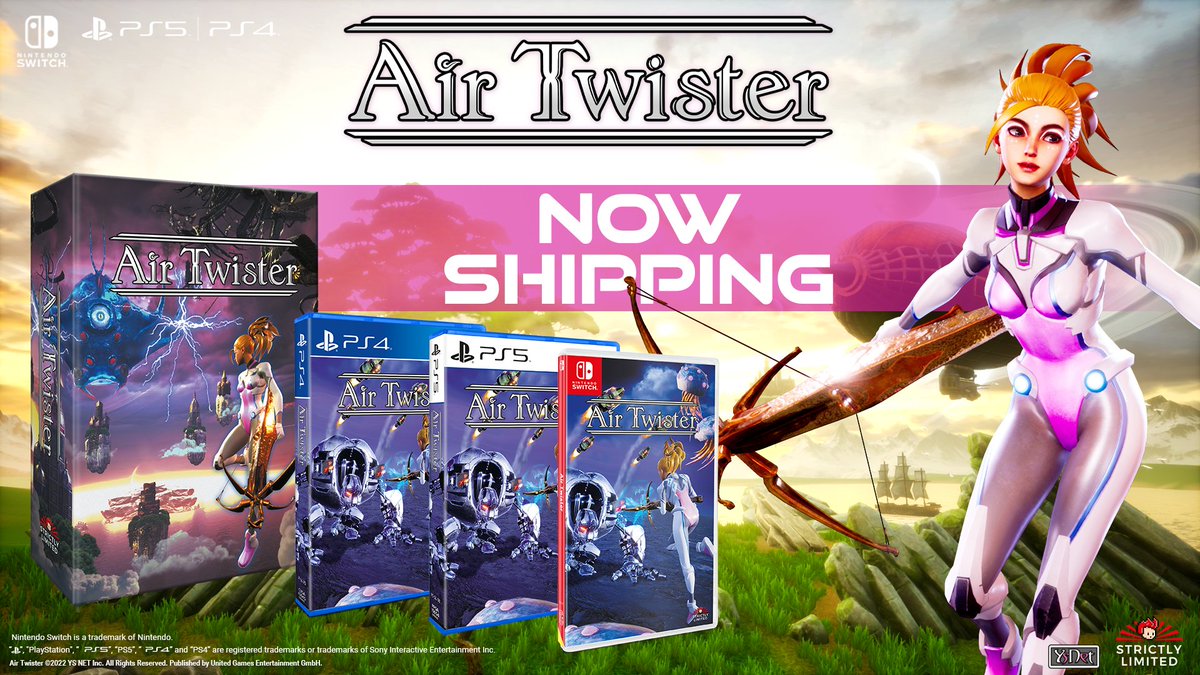 🦢 Air Twister Collector's Editions are now shipping for PlayStation 4, PlayStation 5 and Nintendo Switch!

Take flight with Air Twister - the all-out rail shooter by legendary arcade developer Yu Suzuki:

ecs.page.link/XTvF7