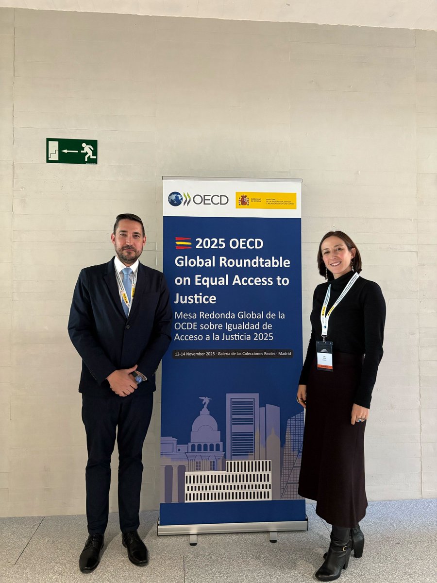 SDG16Plus's tweet photo. 🔴 LIVE from Madrid, Spain! 🇪🇸

🎯 The Pathfinders #JusticeForAll team is proud to attend the @OECD Global Roundtables on Access to Justice, which brings together senior justice leaders to exchange data, insights, and strategies, foster innovation, and shape international standards for more effective, inclusive, and resilient justice systems worldwide.

➕ Learn more: https://t.co/PkZbOKyTTY

#SDG16Plus #AccessToJustice #PeopleCenteredJustice