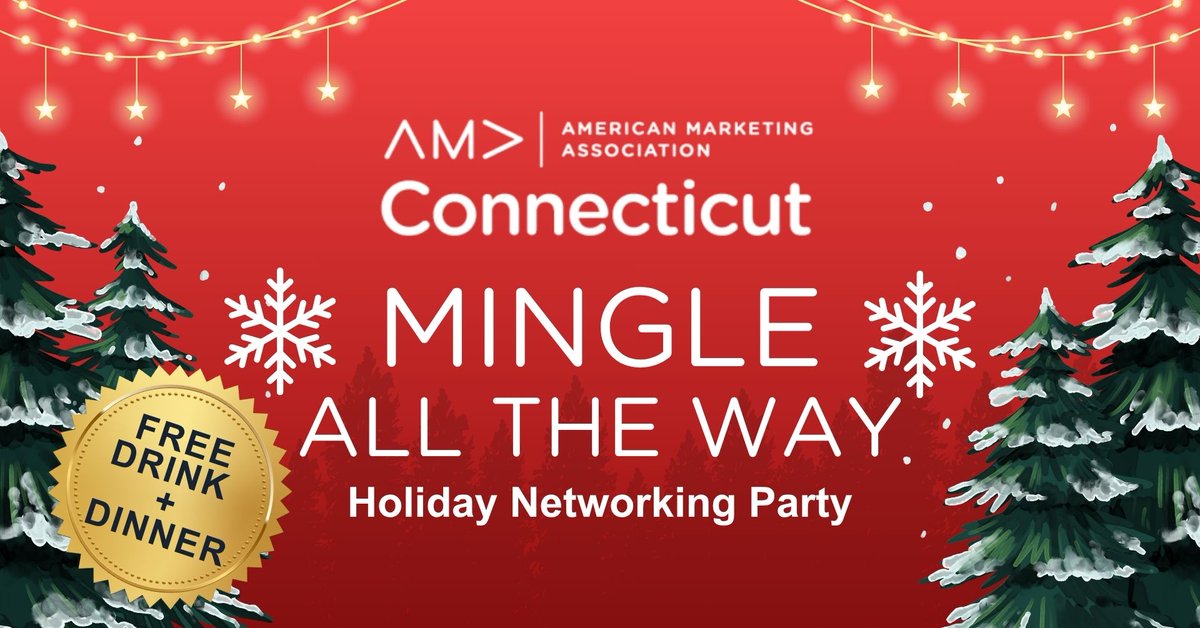 🎄 Mix, Mingle &amp; Make Connections!

Join <a href="/AMACT/">AMA Connecticut</a> for our Holiday Networking  Party 🎉 

📅 Dec 2 | ⏰ 6 PM | 📍 Odeen’s at Oak Hills, Norwalk CT
Dinner, drinks, raffles &amp; food drive for Operation Hope ❤️

🎟️ Register now → zurl.co/s5UTm
#AMACT #HolidayNetworking