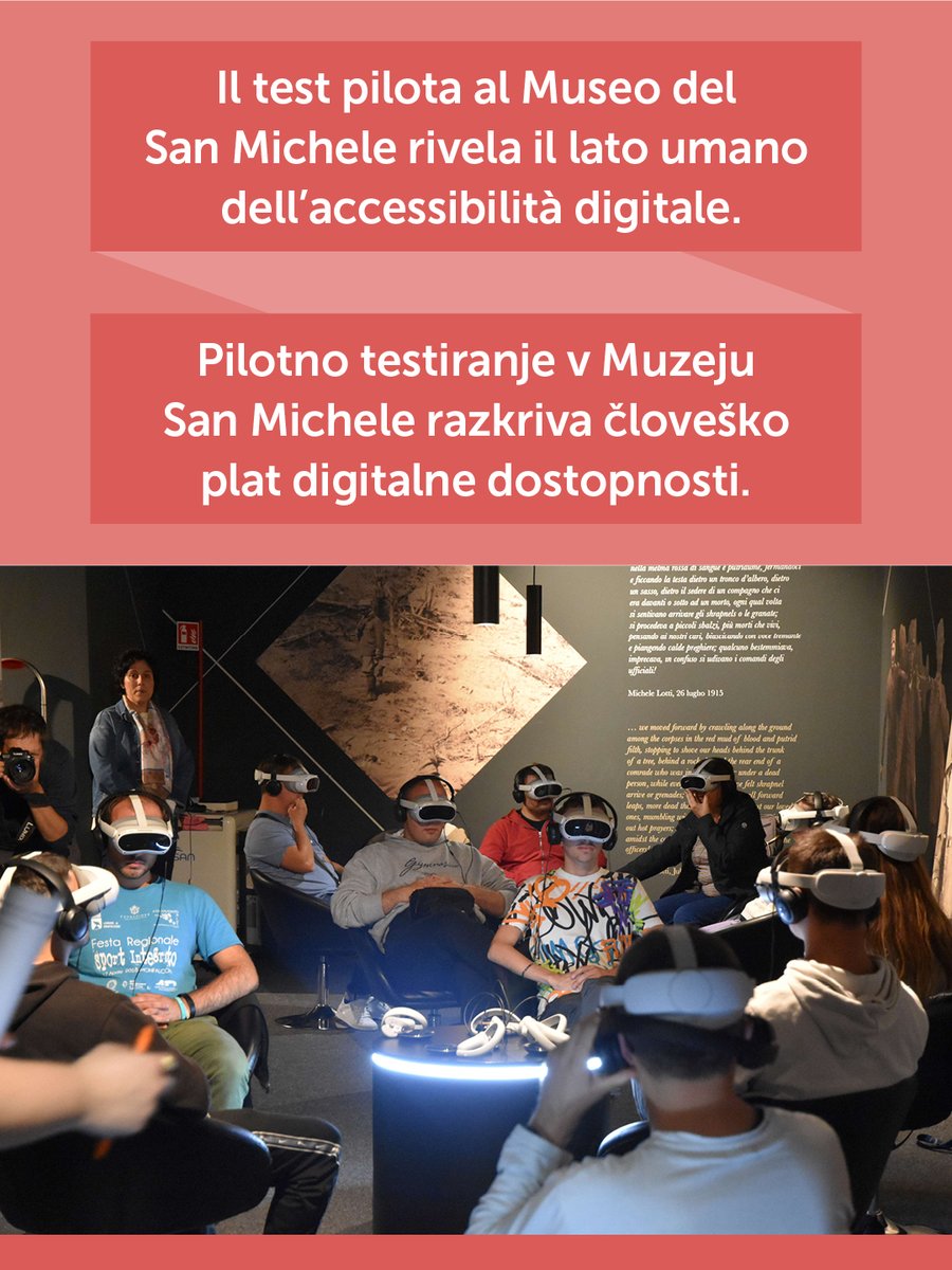 datis_interreg's tweet image. 🇮🇹 Al Museo del San Michele, il progetto DATIS ha messo alla prova l’accessibilità digitale nel turismo culturale.

🔗 linktr.ee/datis_interreg

🇸🇮 V Muzeju San Michele je projekt DATIS preizkusil digitalno dostopnost v kulturnem turizmu.

#DATIS #accessibilità #dostopnost
