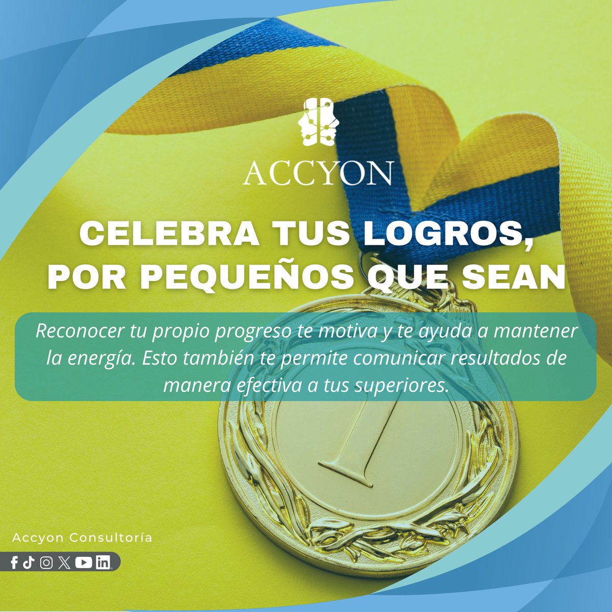 Accyonconsul's tweet photo. 💡Tip de la semana:
"Celebra tus logros, por pequeños que sean." 🏆

📲Síguenos para más consejos
#Accyon https://t.co/udOgyjfDfS