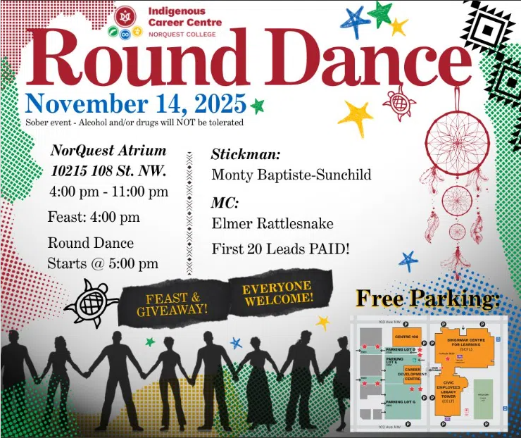 893TheRaven's tweet photo. Everyone welcome! Come this Friday at NorQuest College Atrium!
#Edmonton #RoundDance #Indigenous #Event
https://t.co/4zYtuYcg8N https://t.co/jAArl5iFwk