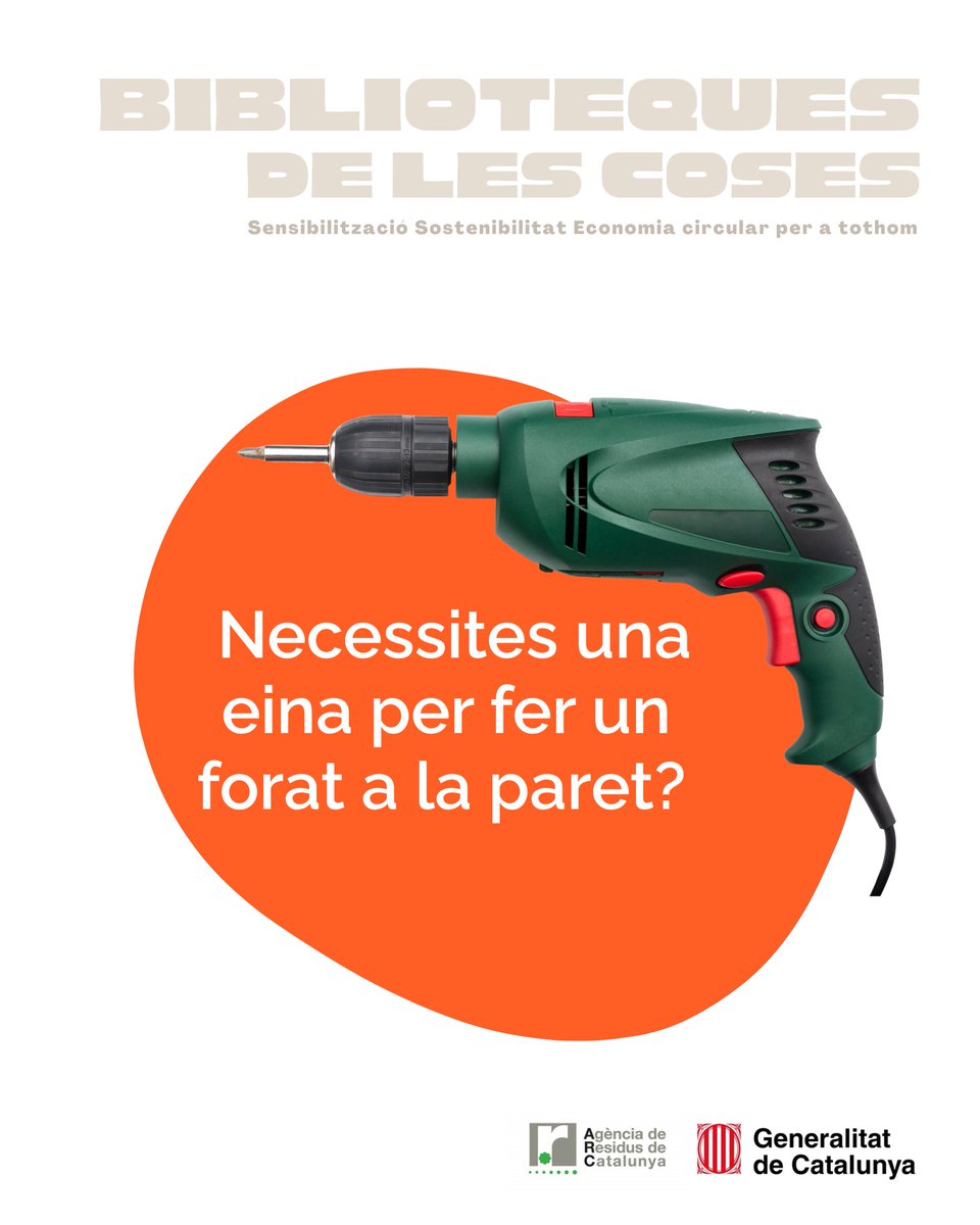 Andromines's tweet image. 🎯 Què pots trobar a una #BibliotecaDeLesCoses?  
🔧 Eines  
📽️ Projectors  
🧩 Jocs  
🍳 Paelleres  
🎸 Instruments  

Estalvia diners, espai i residus!  f.mtr.cool/alnkprtcsn
#Reutilitza #ConsumConscient