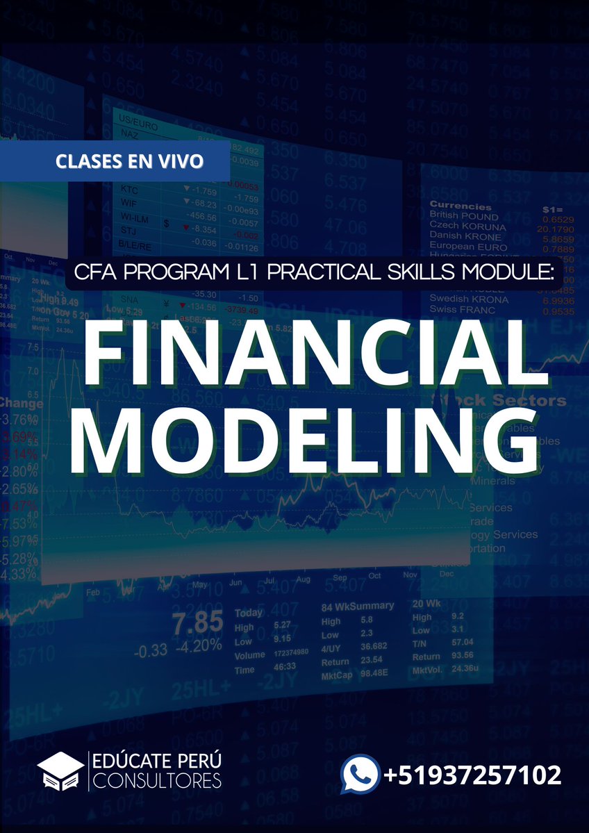 EducatePC_peru's tweet image. ¡Domina el Financial Modeling y potencia tu perfil profesional! 
💻 Modalidad: 100% virtual en vivo
📷 Horario: Sábado y Domingo, 10:00 a.m. – 1:00 p.m.
📷Duración: 40 horas académicas
📷Más información: +51 937 257 102

#FinancialModeling #CFAProgram #EducatePeruConsultores