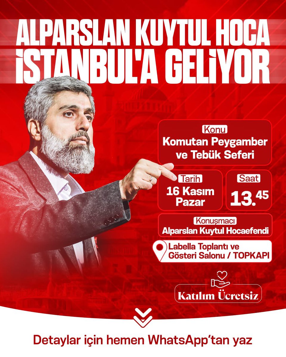 🌟

16Kasımda İstanbulaGeliyor
#FurkanKonferansları