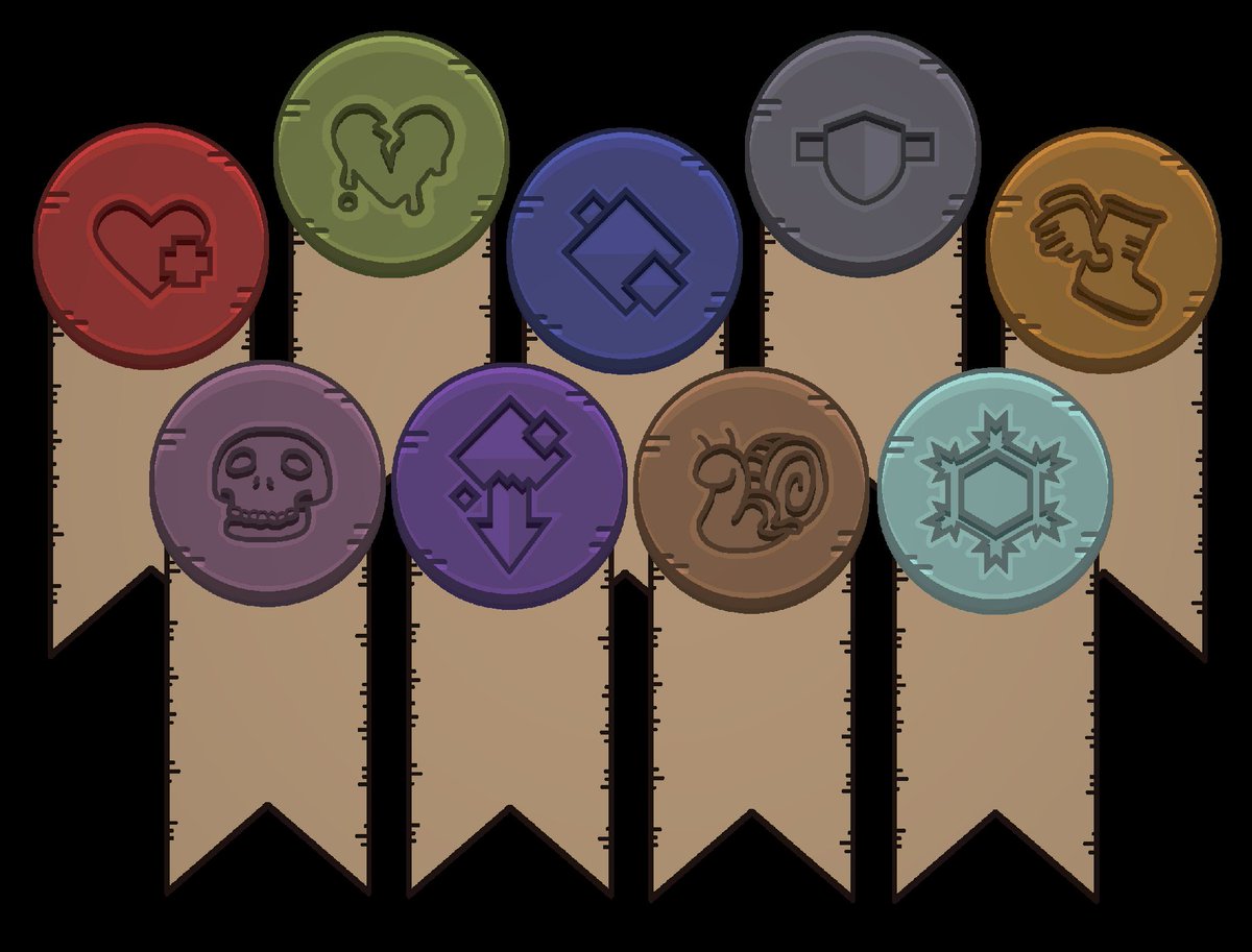 TheGamingLoreE's tweet photo. Made some Status Effect seals 🏅

#indiegame #gamedev #superchasmhunter https://t.co/jBs70eQK7S