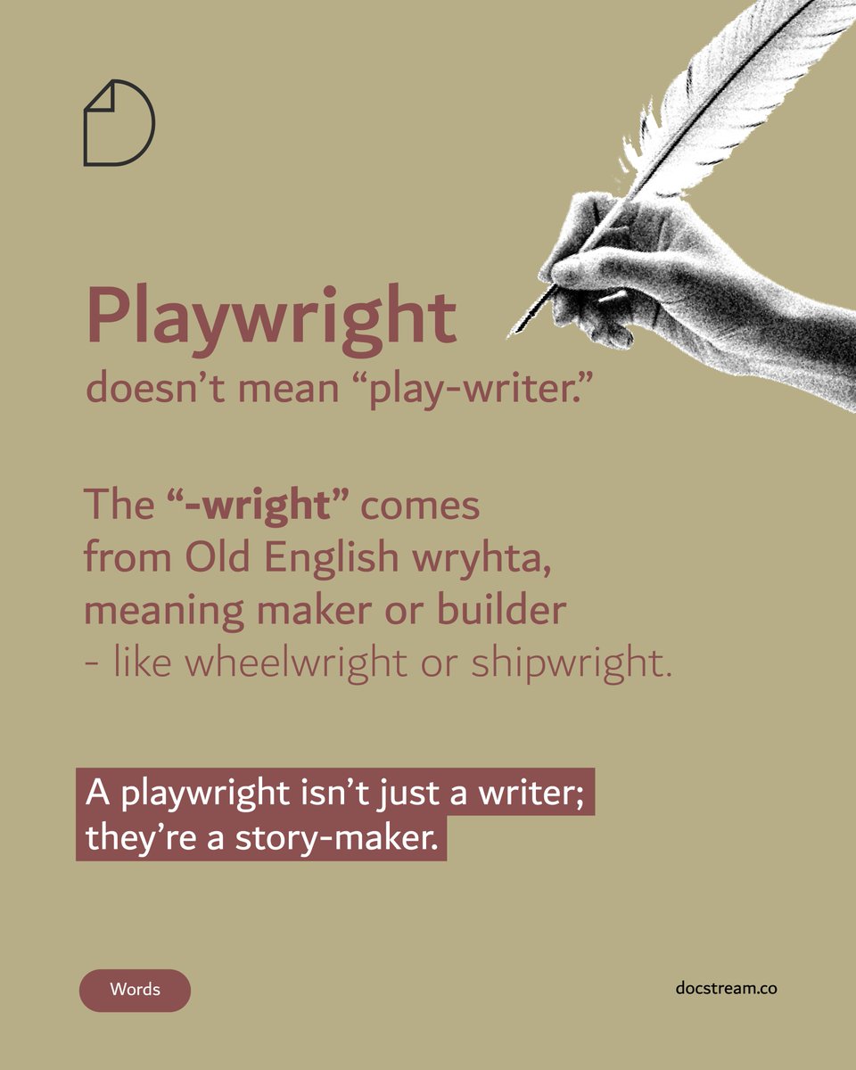 docstream_co's tweet image. Not all writing is wrighting.

#DocStreamWords #writing #plays #theatre #English #language