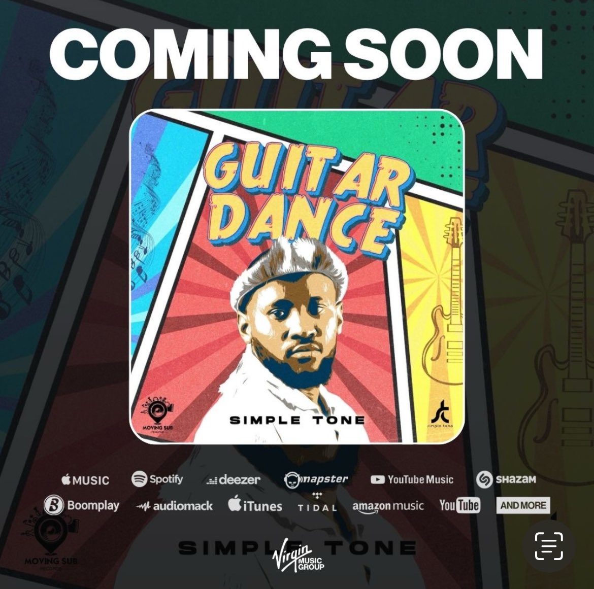 SimpleToneSa's tweet image. Guitar Dance EP drops at midnight! Let’s gooo! 🎸🔥

vmgafrica.lnk.to/GuitarDance.Ar