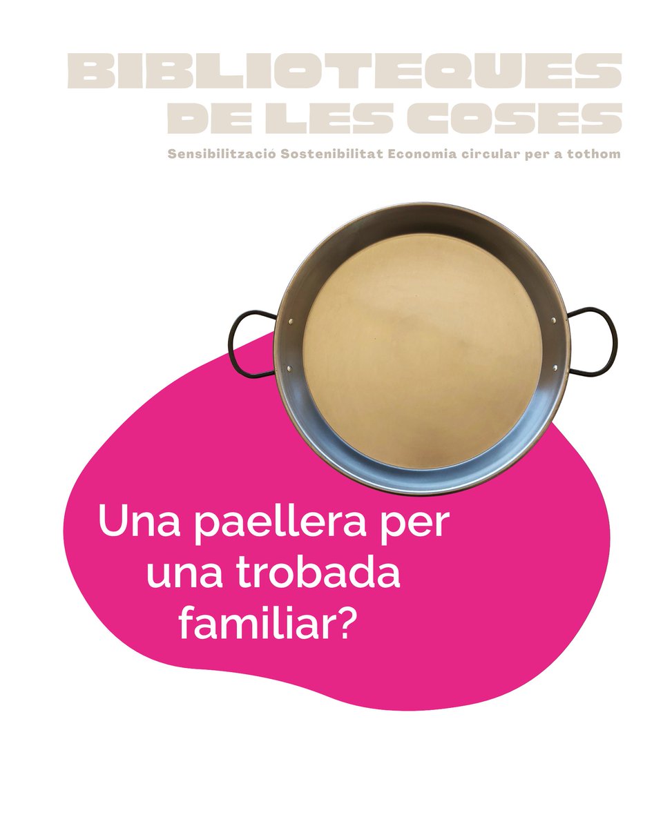 Andromines's tweet image. 🎯 Què pots trobar a una #BibliotecaDeLesCoses?  
🔧 Eines  
📽️ Projectors  
🧩 Jocs  
🍳 Paelleres  
🎸 Instruments  

Estalvia diners, espai i residus!  f.mtr.cool/alnkprtcsn
#Reutilitza #ConsumConscient