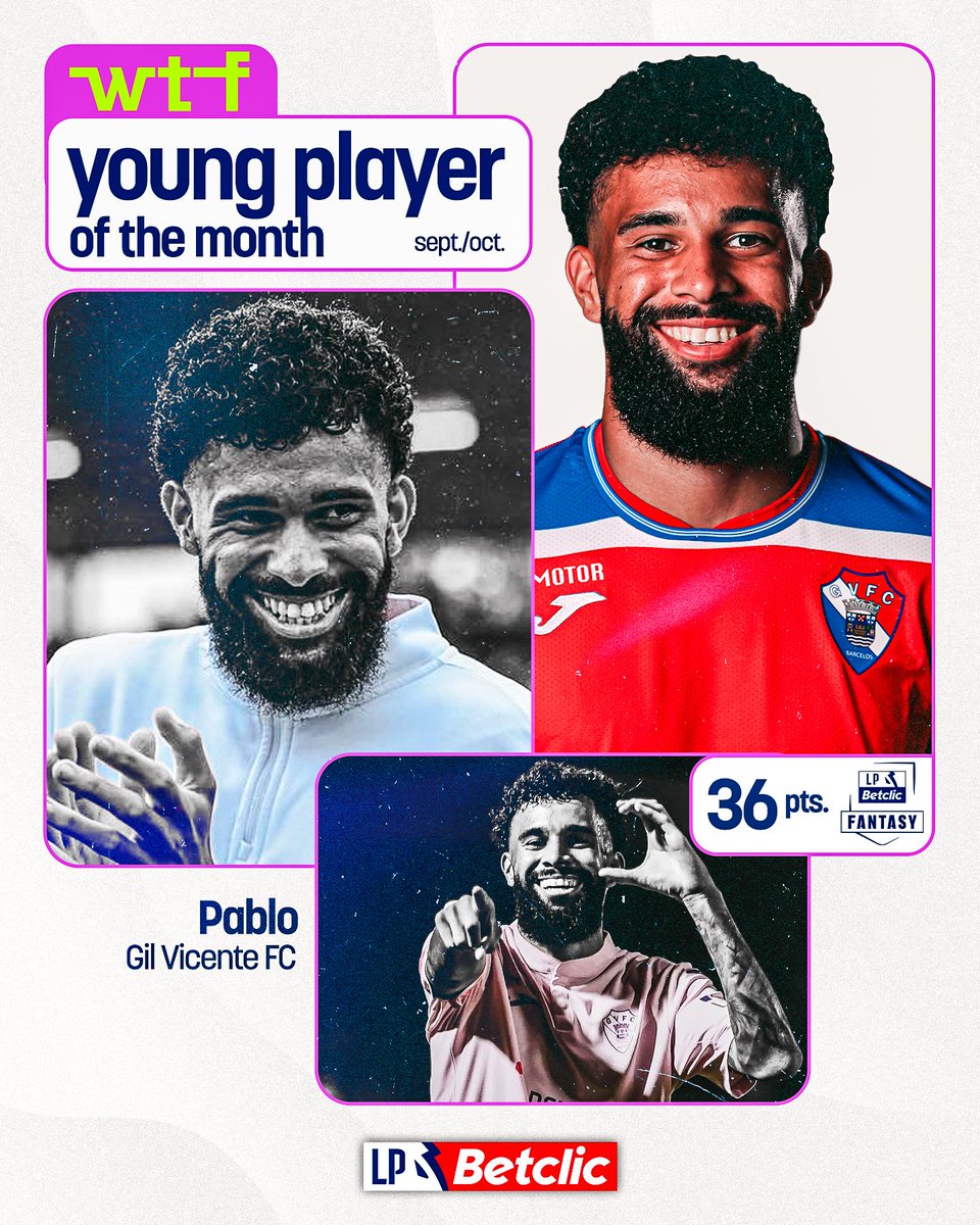 Pablo é o jovem do mês de setembro e outubro da Liga Portugal 😉