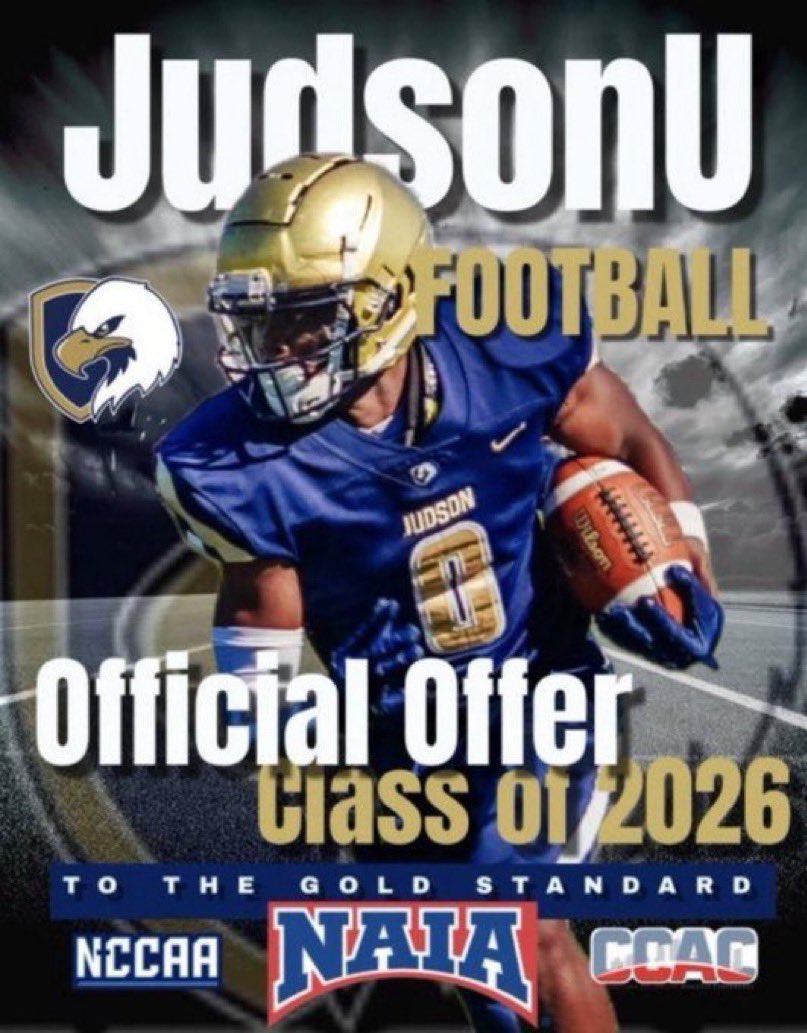 WyattDillard33's tweet photo. After a great conversation with @Dezht03 I would like to announce I have received my 3rd offer to play football at @JudsonUfootball #recruitthecats #GoldStandard #keepworking #purpleprocess @CoachMarcusChs @IsaacShelby @ClarksvilleFB https://t.co/cbGeZsKhhw