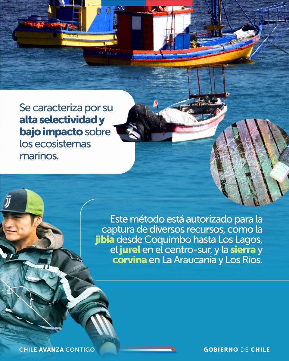 🎣 ¿Sabías que la técnica con línea de mano es uno de los artes de pesca con menor impacto en los ecosistemas marinos? Este método utiliza una línea con anzuelos operada manualmente desde la costa o una embarcación.⚓️🇨🇱