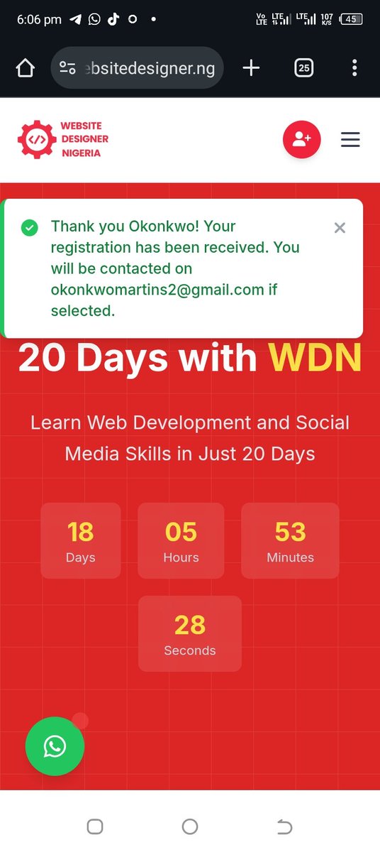 TarcMartins's tweet image. The net has been cast. Over to you @webdesignerng  I&apos;m hopeful of being selected for #20DaysTechWorkshop #20DaysWithWDN 

I look forward to getting that acceptance mail 🙏🙏