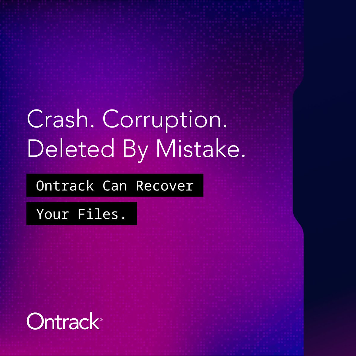 OntrackUS's tweet image. Crash. Corruption. Deleted by mistake. If files are gone, Ontrack can get help them back. Here&apos;s how: go.ontrack.com/4p6ck0E
#DataRecovery #DesktopSupport #DataRescue