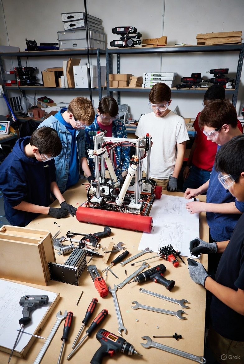 schooltablet's tweet image. Bursting with pride for my homeschooled son&apos;s robotics team! They poured 12+ hours/week into designing &amp;amp; building their VEX-powered bot from wood, metal, &amp;amp; code—and just crushed the local BEST Robotics competition! 🏆🤖 These kids are future engineers in the making. #BESTRobotics