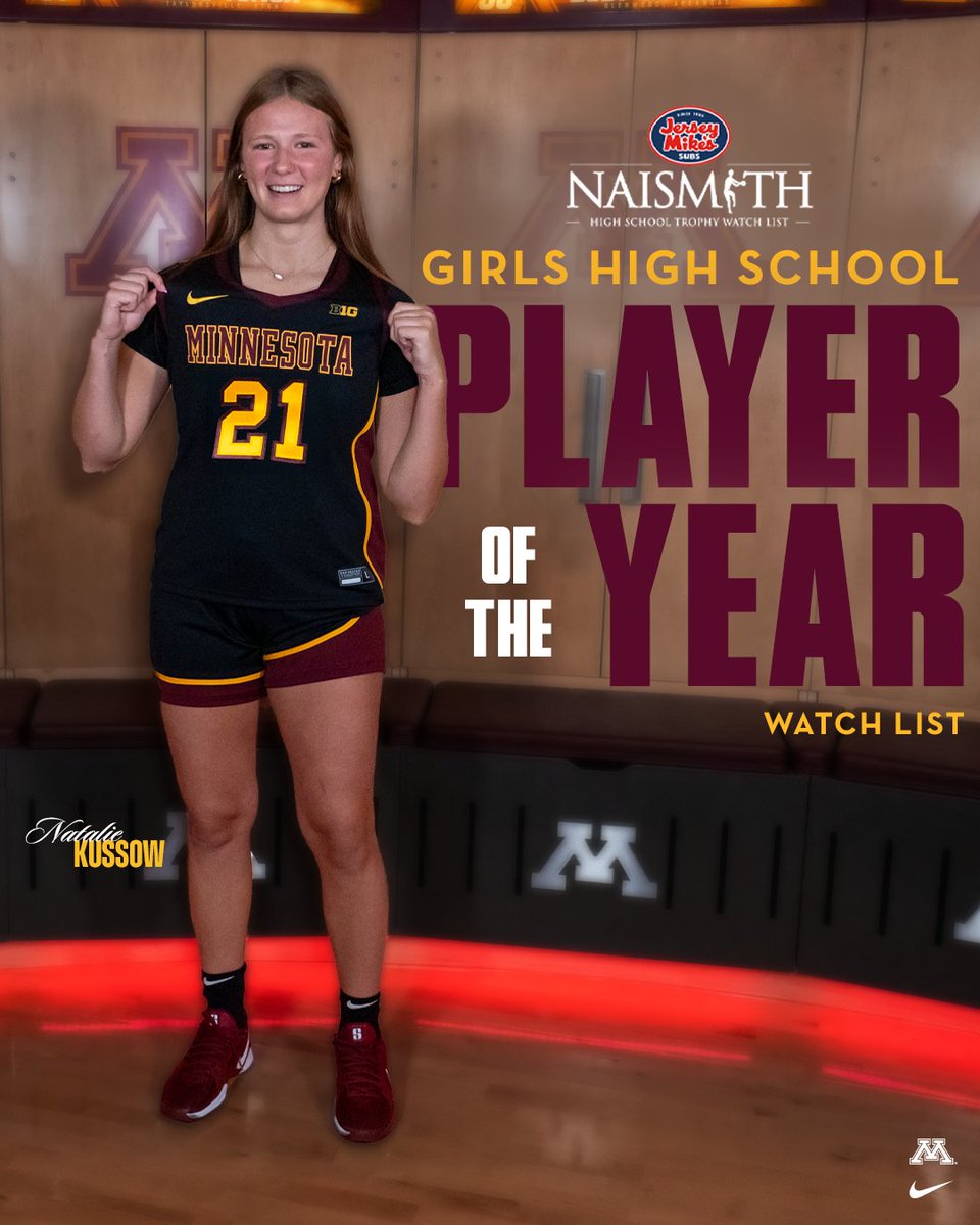.<a href="/NKussow/">Natalie Kussow</a> has been named to the <a href="/NaismithTrophy/">Naismith Awards</a> Girls High School Player of the Year Watch List 👀

📰: z.umn.edu/avdg

#SkiUMah | #Gophers〽️