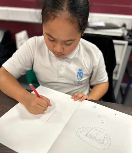 RiverleyPrimary's tweet image. Art Club explored the magic of people and portraits today, turning simple lines into lively characters. Every sketch told a story — each one as unique as the artist who drew it. #ArtClub #WideHorizons