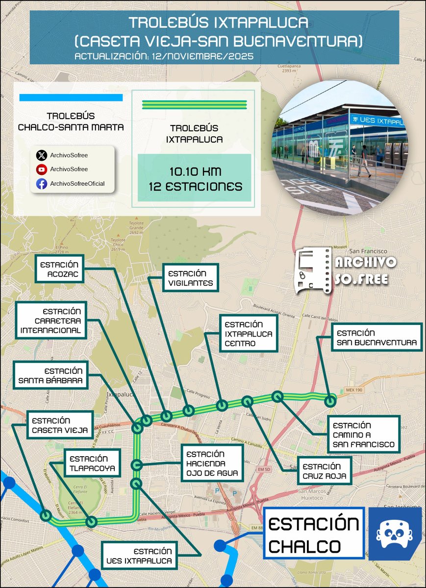 Excelente miércoles!

Compartimos la actualización de la infografía del trolebús a Ixtapaluca.

👉 tinyurl.com/9py7xz7m

#trolebusixtapaluca #trolebusachalco #trolebuschalco #ste #Sheinbaum