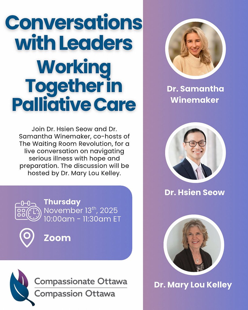 Compassionate_O's tweet image. Join us tomorrow for our next Conversations with Leaders event featuring Dr. Hsien Seow and Dr. Samantha Winemaker, co-hosts of The Waiting Room Revolution podcast and authors of Hope for the Best, Plan for the Rest. There’s still time to register: us02web.zoom.us/webinar/regist……