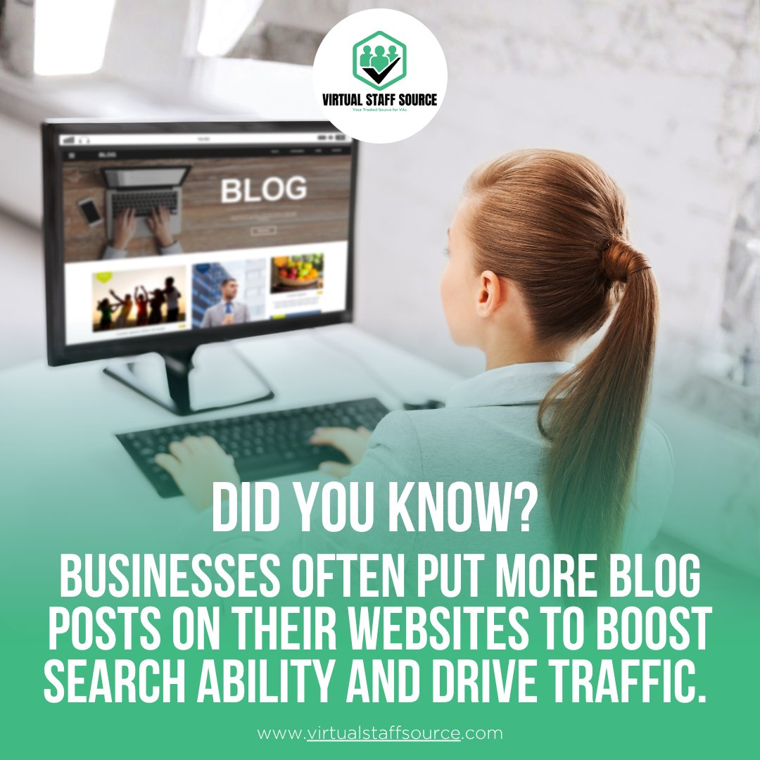 VirtualStaffSrc's tweet image. 📝 Businesses that blog consistently get more traffic.

Let a VA from Virtual Staff Source handle your posts while you focus on growth!

#VirtualStaffSource #Blogging #DigitalMarketing