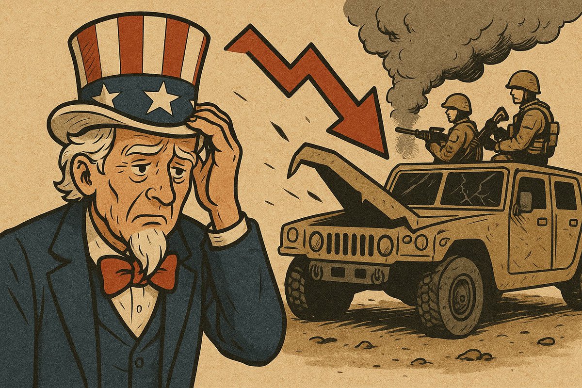 اليوم أمريكا كلش ضعيفة بالمواجهة المباشرة، تعتمد على الوكلاء والدولارات أكثر من الجنود والدبابات.
الإمبراطورية تنهار… بهدوء.

#امريكا_تفقد_التوازن