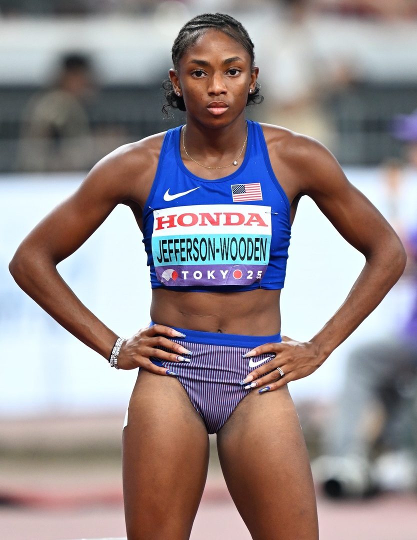 TrackFieldImage's tweet image. Triple threat. Melissa Jefferson Wooden, 100m, 200m, 4x100m gold.  Triple World Champion 2025 Tokyo. 
.
.
.
.
.
#melissajeffersonwooden #usatf #3xworldchampion #trackandfield #athletics #tokyo2025 #100m #jeffcohenphoto @__melissaj19 instagr.am/p/DQ9uRdwD04U/
