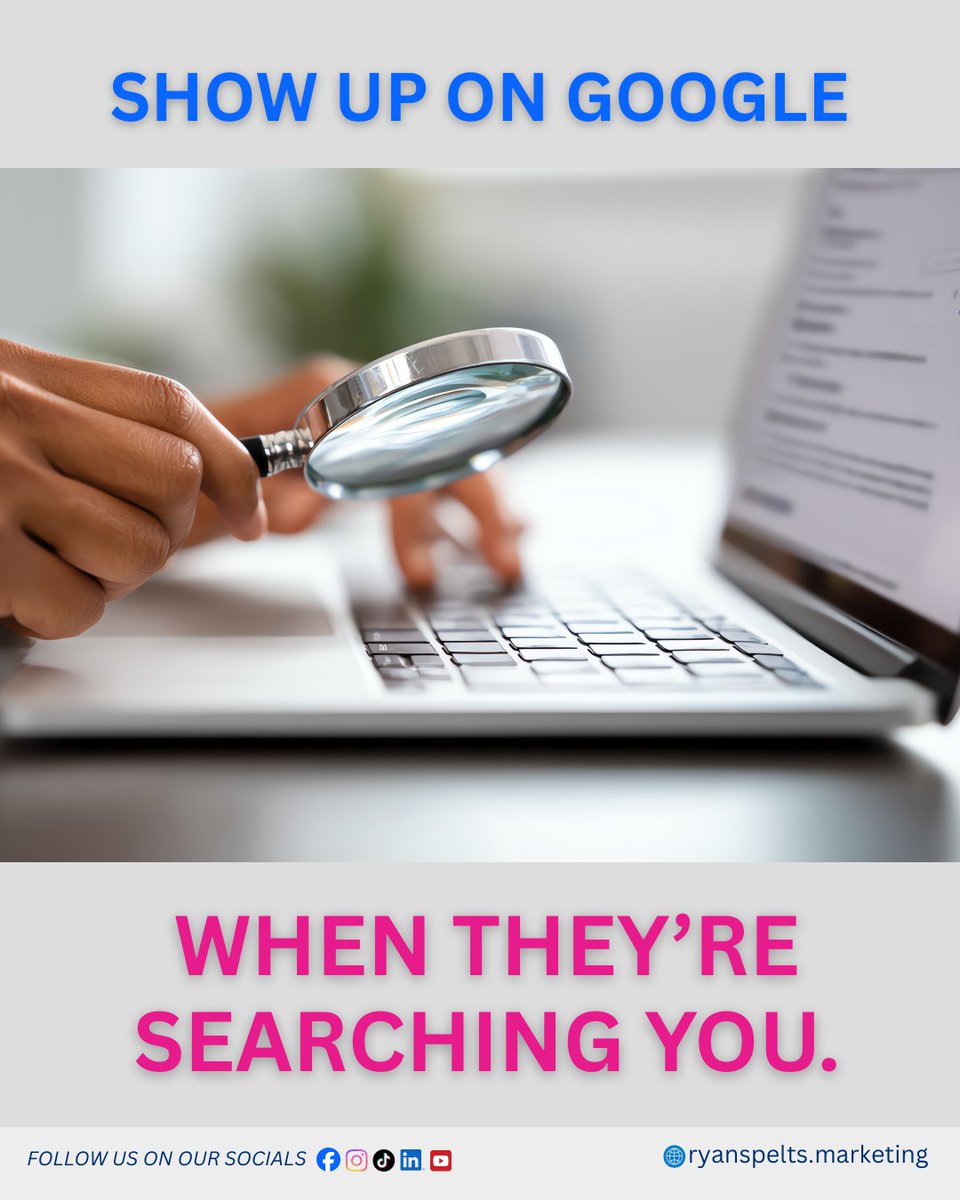 I help local businesses get found when it matters.
 Ready to get found?
 👉 Book a call: bookmenow.info/book/ryanspelt… 
 OR visit: ryanspelts.marketing 

 #LocalSEO #GetFoundOnline #UtahSmallBiz #RyanSpeltsMarketing