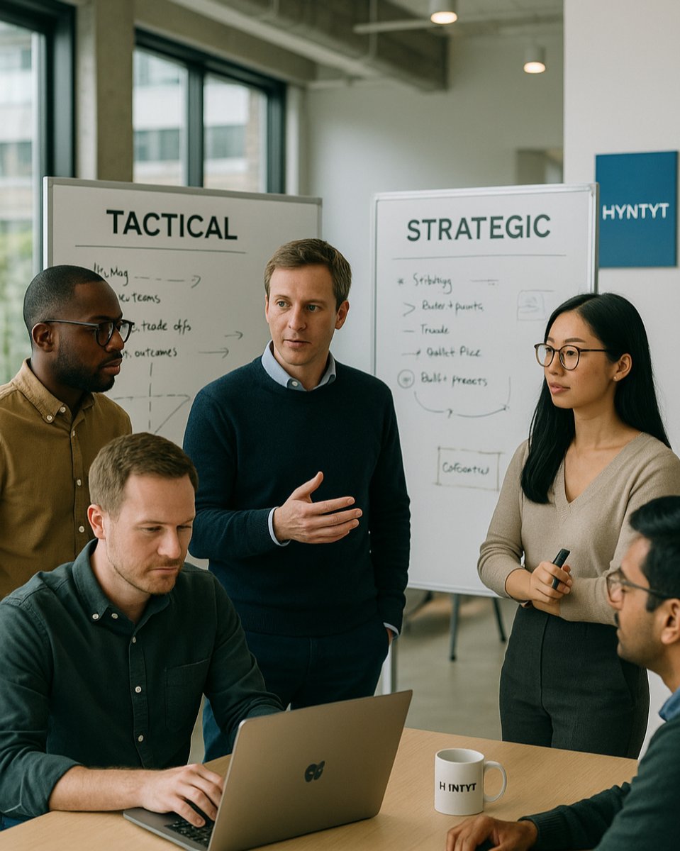 🧠 What separates tactical PMs from strategic PMs?

✅ Ask why
✅ Align teams
✅ Manage trade-offs
✅ Own outcomes—not outputs

We help product leaders level up.
hyntyt.tech

#ProductExcellence #StrategicThinking #PMGrowth #HYNTYT