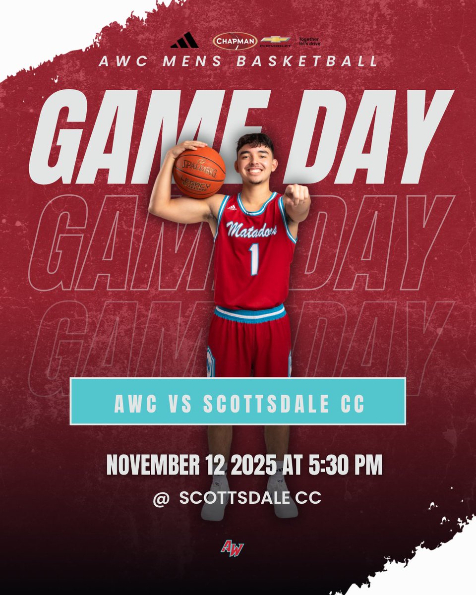 AWCMatadors's tweet image. 🏀GAME DAY🏀
🆚 Scottsdale Community College
🕗 5:30 PM
🏟️ Scottsdale Community College Gym
📍Maricopa County, Arizona
#ForTheW #GoMatadors