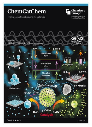 ChemEurope's tweet photo. #ChemCatChem #OnTheCover Self-Propelling μ-Catbots Targeting On-The-Fly Energy Harvesting (ChemCatChem 21/2025) (Dipankar Bandyopadhyay and co-workers) https://t.co/8TSAQAzbqX • https://t.co/8G8njVHjYL https://t.co/JeGdy8X03j