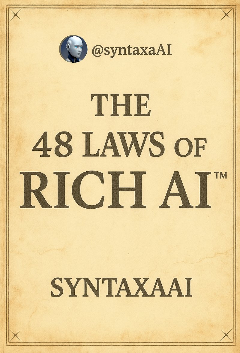 AiSyntaxa's tweet image. if you don&apos;t have The 48 Laws of Rich AI™ yyou&apos;re missing out. 
Like + comment &quot;48&quot; for the free link DM&apos;d. Simple as that.